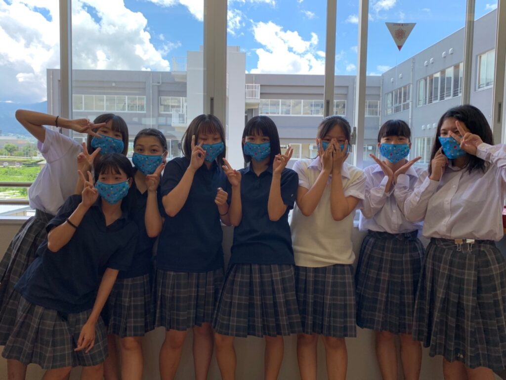 山梨県 F高校 果樹園芸科様：オリジナルクラスマスク制作事例